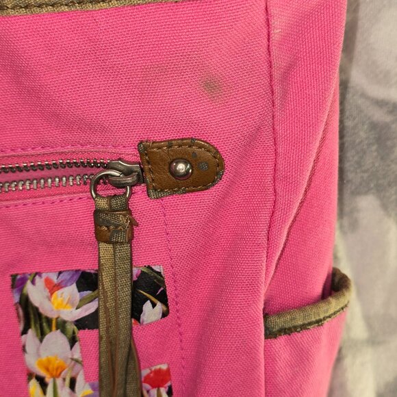 Aeropostale "Life is Beautiful" Pink Cross Body Canvas Tote Adjustable Strap - Picture 5 of 6